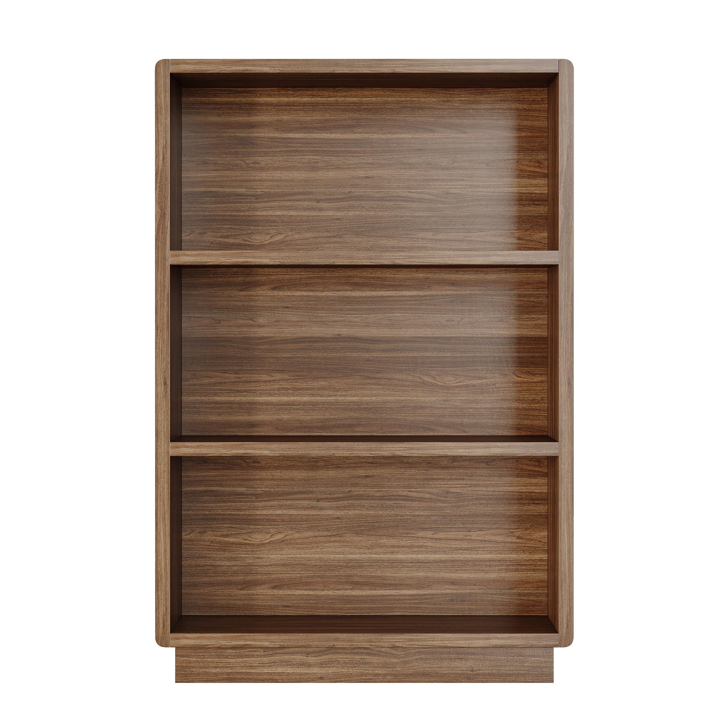 ChooChoo 3-Tier Bookcase, Wooden Bookshelf, Farmhouse Bookshelf with Open Storage, Tall Bookcase for Bedroom and Home Office, Brown Walnut - Image 9