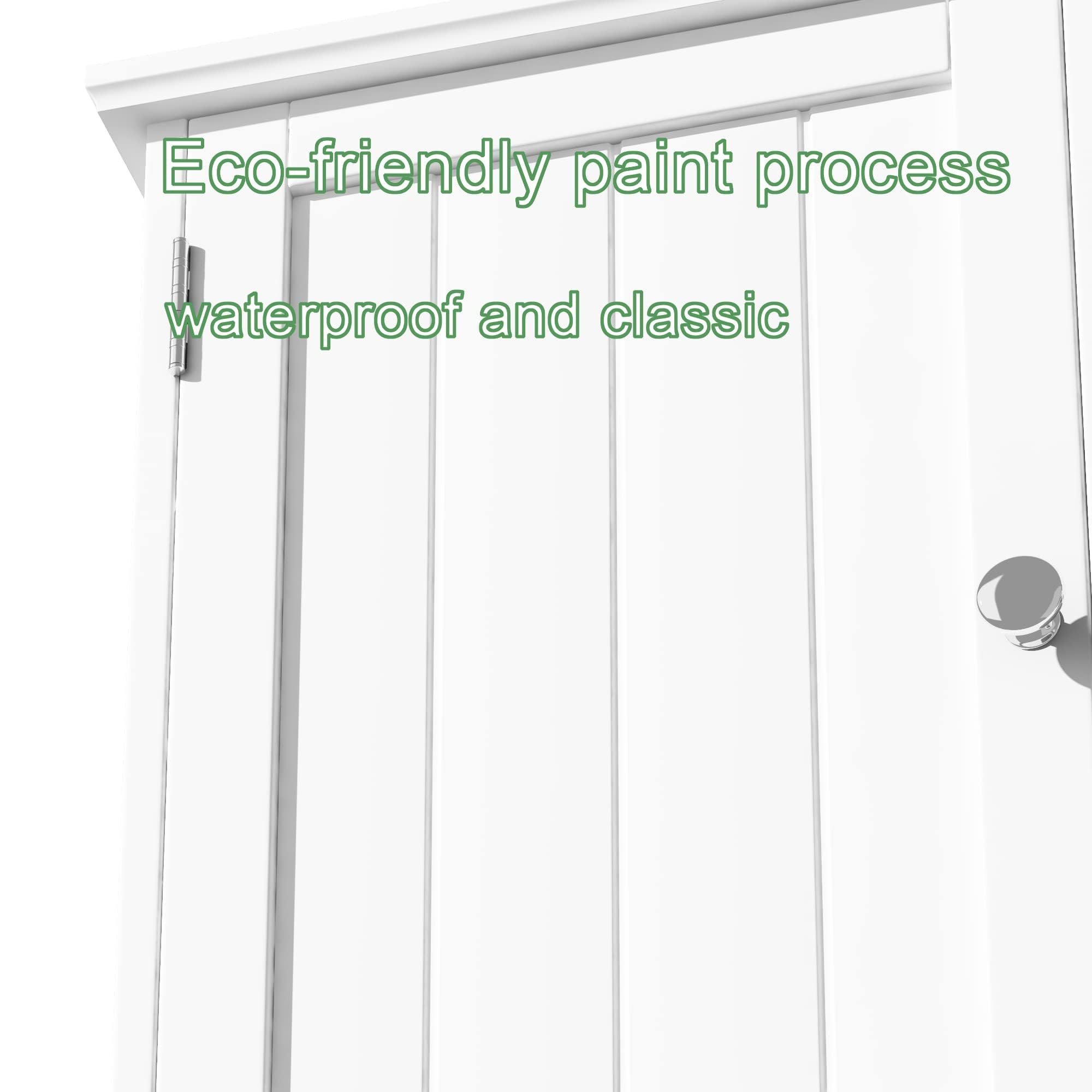 ChooChoo Bathroom Cabinet Wall Mounted 2-Door with 3 Open Shelves, Wooden Medicine Cabinets with Adjustable Shelf, Space Saver Storage Cabinets Over The Toilet for Bathroom&Living Room, White - Image 7