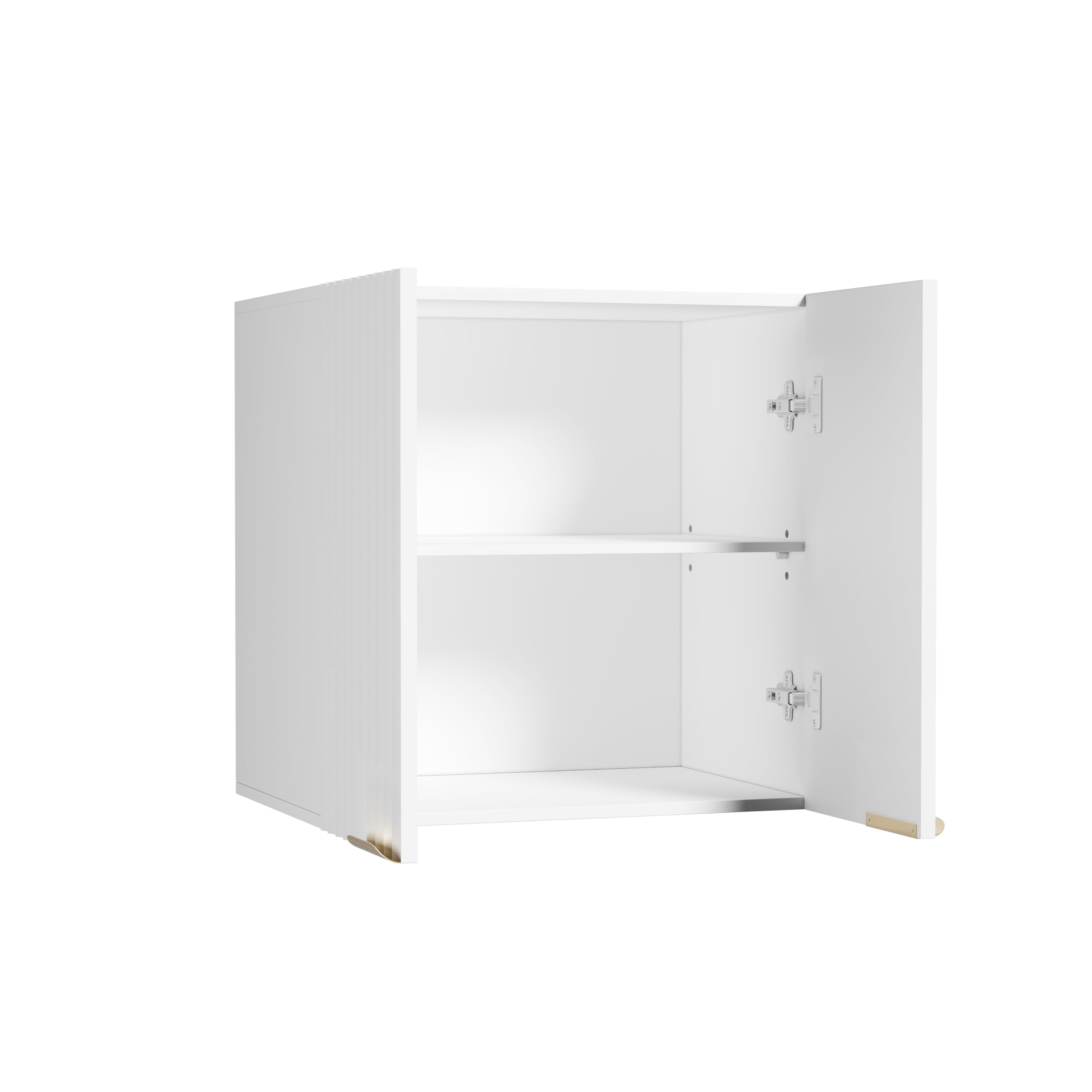 ChooChoo Bathroom Wall Cabinet, Kitchen Storage Cupboard Cabinet with 2 Doors, Fluted Laundry Room Cabinet for Bathroom, Kitchen, Garage, White - Image 9