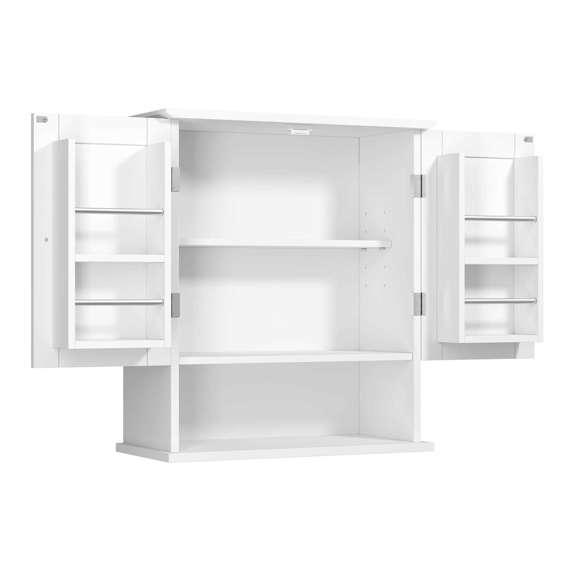 ChooChoo Kitchen Cabinet Wall Mounted, Laundry Room Cabinet with Door Shelves, Bathroom Wall Cabinet with Adjustable Shelf, Medicine Cabinet for Bathroom, Kitchen, Laundry Room, White - Image 9