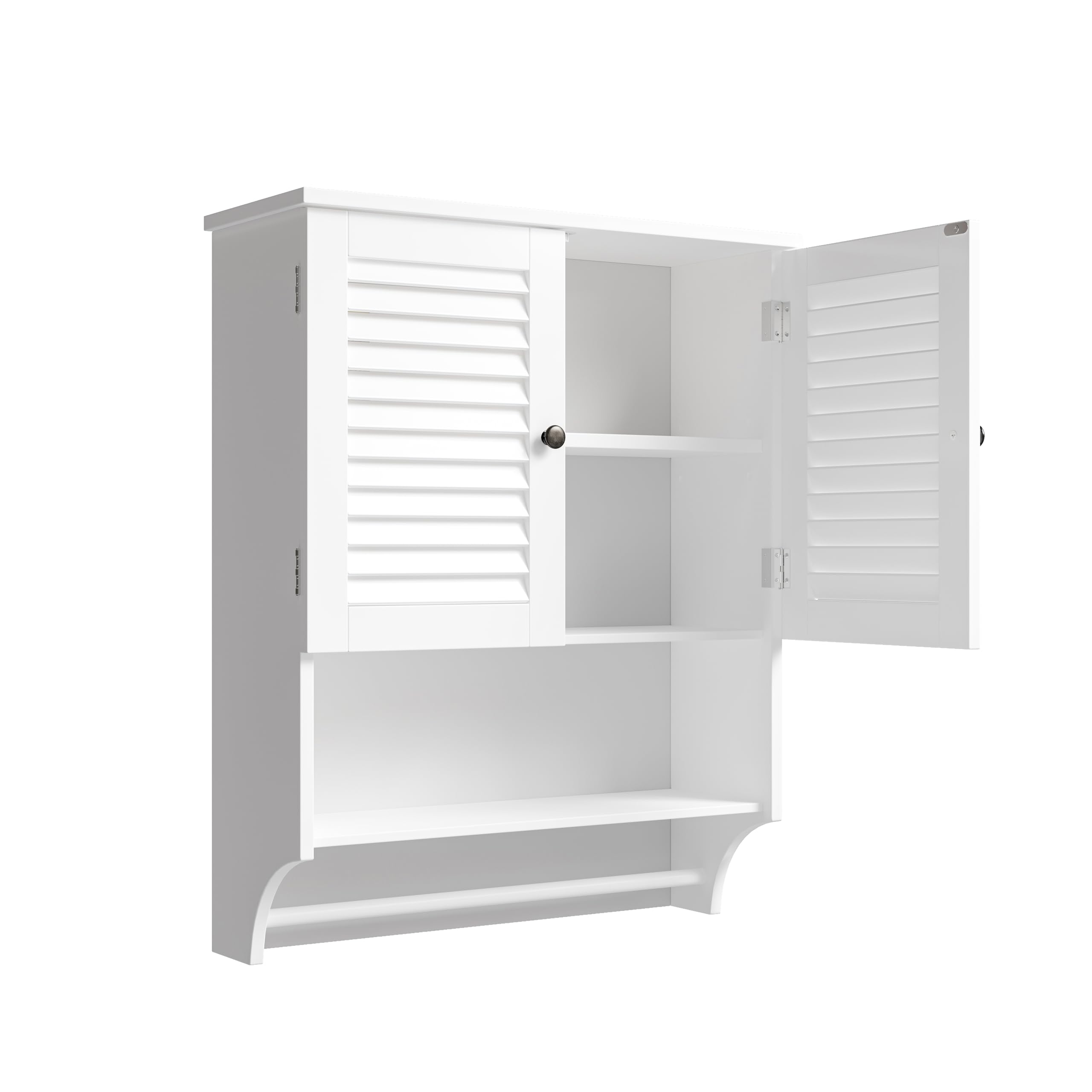 ChooChoo Medicine Cabinet, Bathroom Wall Cabinet, 2 Doors Over The Toilet Space Saver Storage Cabinet with Large Space, White - Image 4