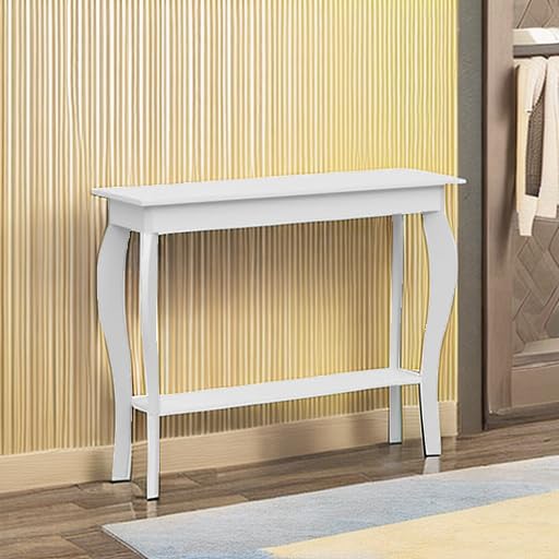 ChooChoo Narrow Console Table, Chic Accent Sofa Table, Entryway Table, White - Image 5