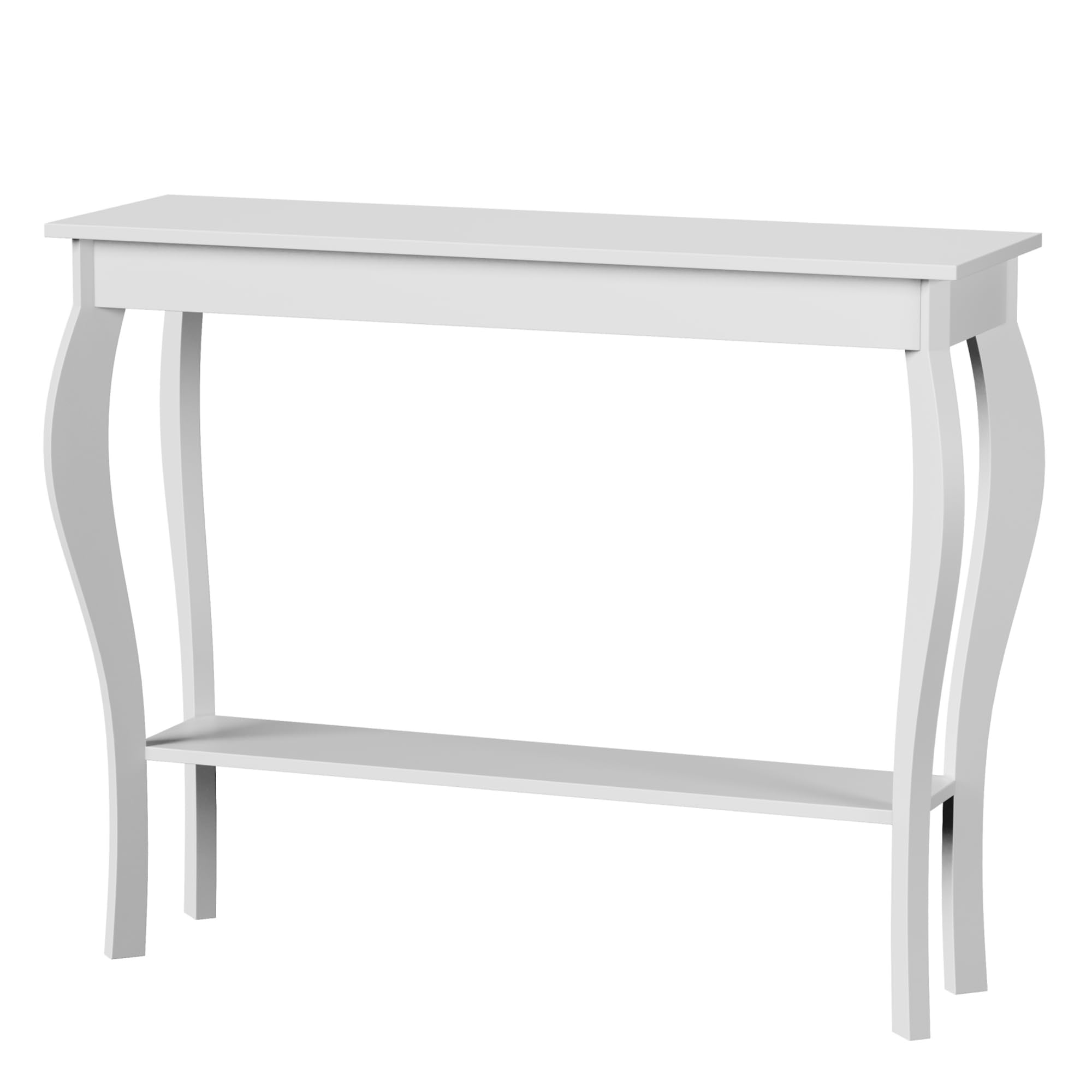 ChooChoo Narrow Console Table, Chic Accent Sofa Table, Entryway Table, White - Image 7