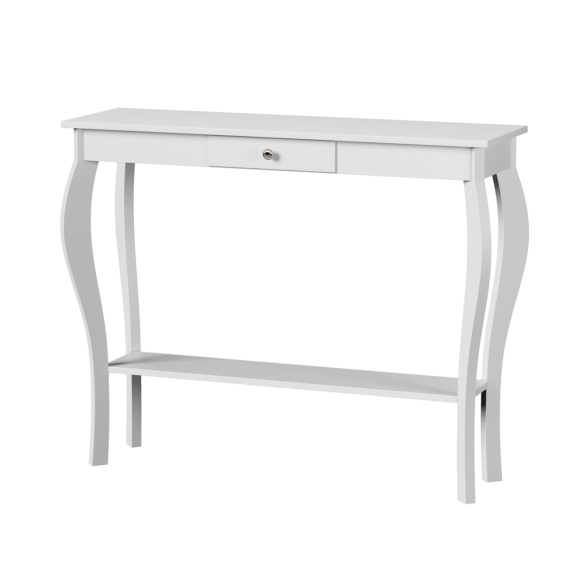 ChooChoo Narrow Console Table with Drawer, Chic Accent Sofa Table, Entryway Table, 39.3 Inch, White - Image 6