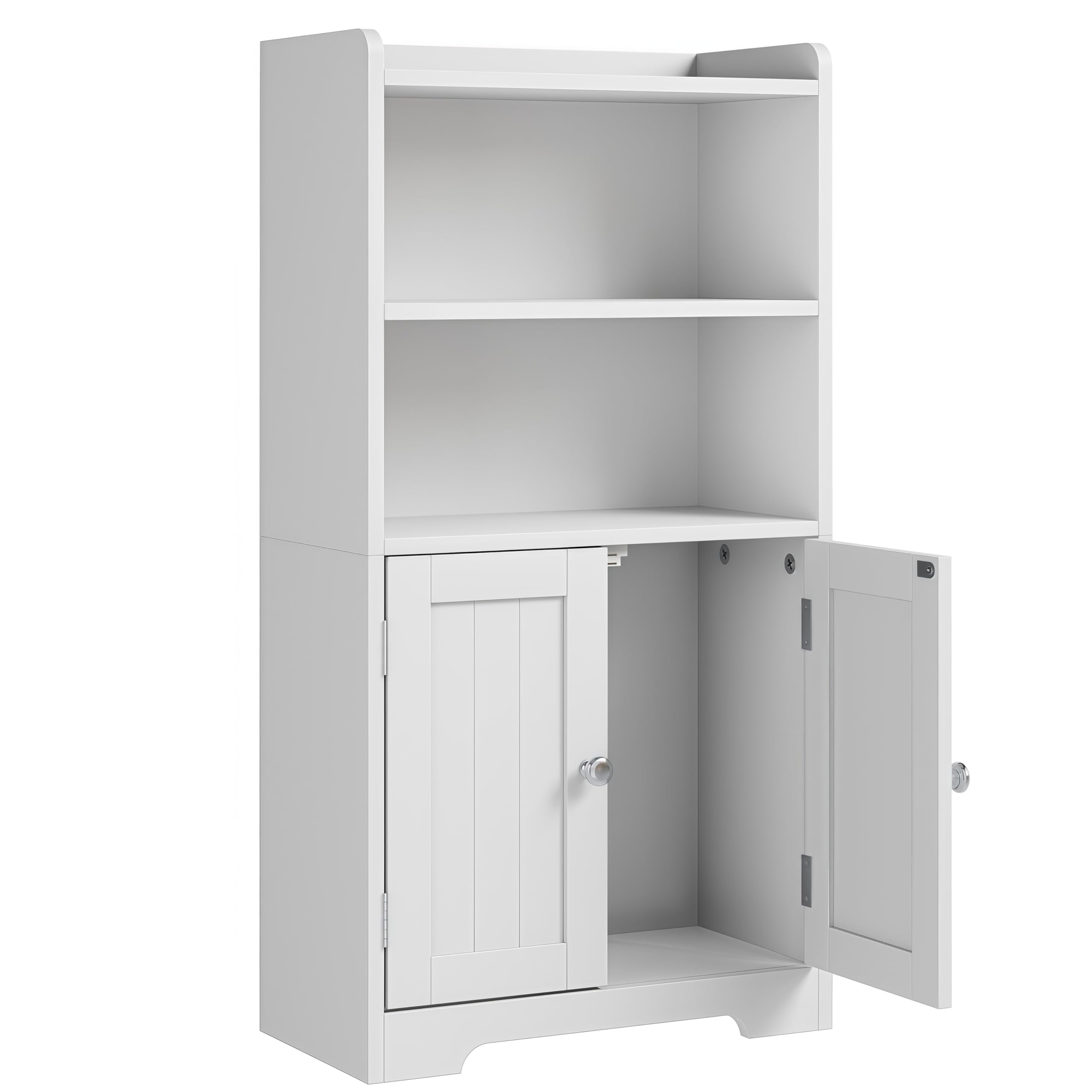 ChooChoo Small Bathroom Storage Cabinet, Narrow Toilet Paper Cabinet with 2 Door and Shelves, Freestanding Bathroom Floor Cabinet and Organizers for Small Spaces, 7.8" D * 15.7" W * 30.7" H, White - Image 9
